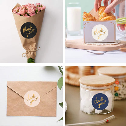 50-500Pcs 1Inch Blue Thank You Stickers for Envelope Sealing Labels Stationery Supplies Handmade Wedding Gift Decoration Sticker