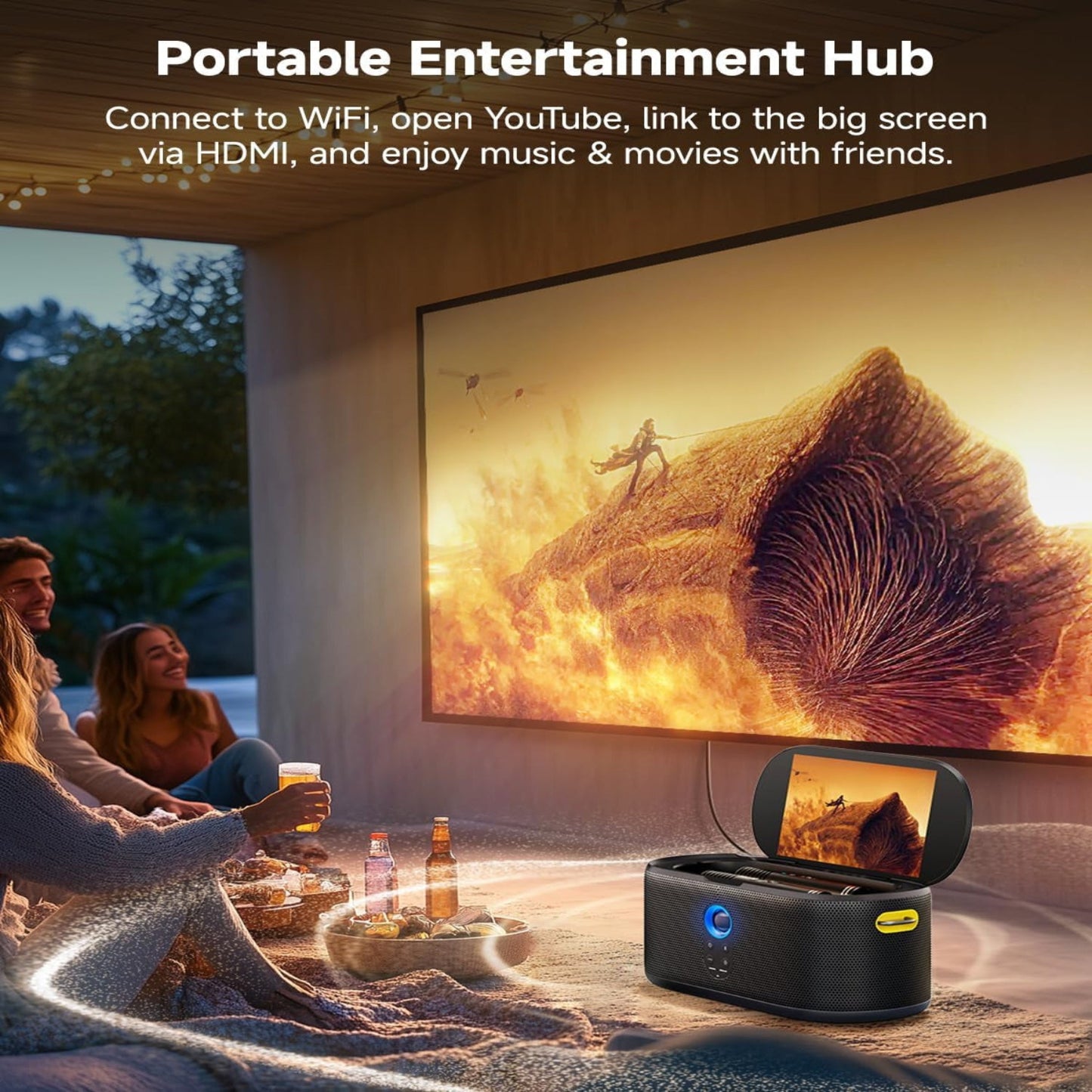 Karaoke Machine for Adults, with Lyrics Display, Karaoke System for Youtube, 280W Speaker, Autotune & EQ, Connect to TV, Portable PA System with 2 Wireless Microphones for Home Outdoor Party