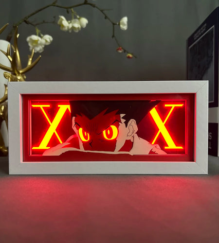 Paper Cut Shadow Box Light Anime Hunter X Hunter Gon for Gamer Room Decoration Bedside Table Lamp Led Night Light Box Manga Hxh