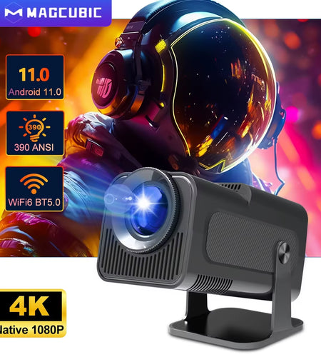 4K Android 11 Projector Native 1080P 390ANSI HY320 Dual Wifi6 BT5.0 1920*1080P Cinema Portable Projetor Upgrated HY300