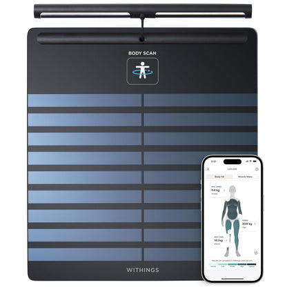Body Scan - Connected Wifi Scale to Improve Your Health, BIA Personal Scale, Body Composition Analysis, Body Fat, Muscle Mass, Water Percentage