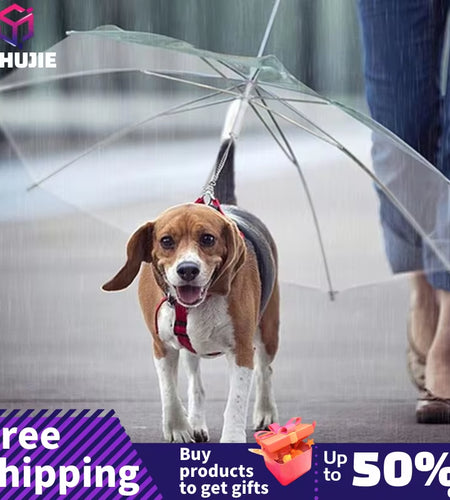 2022 New Pet Umbrella Leash Rainproof Snowproof Dog Umbrella Leash for Small Dogs Adjustable Doggy Umbrella