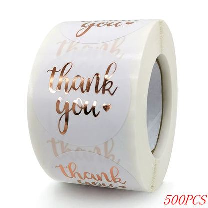 50-500Pcs 1Inch Blue Thank You Stickers for Envelope Sealing Labels Stationery Supplies Handmade Wedding Gift Decoration Sticker
