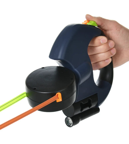 3M Retractable Dog Leash for Small Dogs Reflective Dual Pet Leash Lead 360 Swivel No Tangle Double Dog Walking Leash with Lights